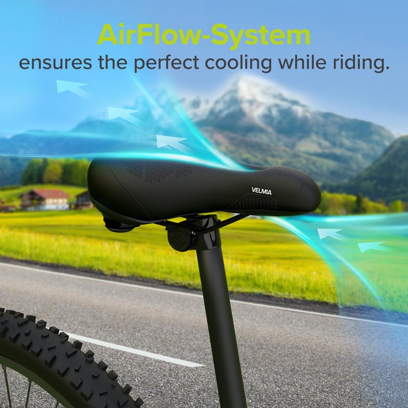 VELMIA Bike Seat Designed in Germany, Made of Comfy Memory Foam I Bicycle Seat for Men and Women, Waterproof Bike Saddle with Smart Zone-Concept I Exercise, for BMX, MTB & Road - Image 4